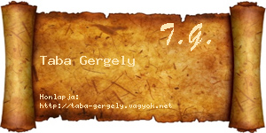 Taba Gergely névjegykártya